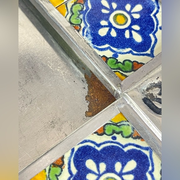 Mexican talavera tile tin frame - Picture 7 of 10